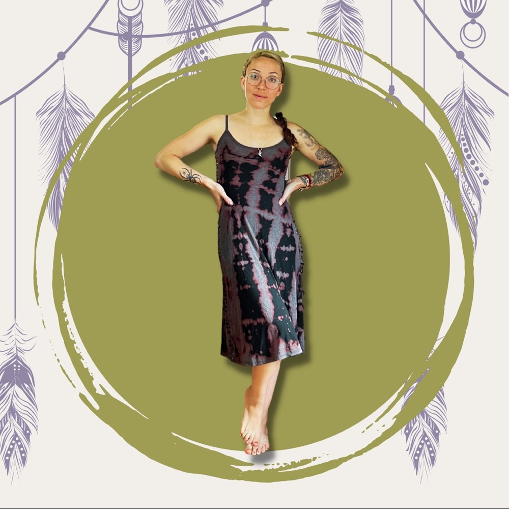 Tie dye Boho Hippie Little Black Dress